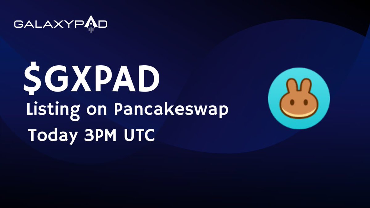 <a href="/GalaxyPadToken/">galaxypadofficial</a> is launching today!🔥

A cross-chain infrastructure for NFT games &amp; metaverse🚀

🔥Launchpad for NFT Minting + marketplace
🔥$GXPAD staking upto 1000% APY 
🔥Raised 847bnb during pinksale

Launches @ 3pm UTC

TG: t.me/galaxypadoffic…
🌐: galaxypad.io