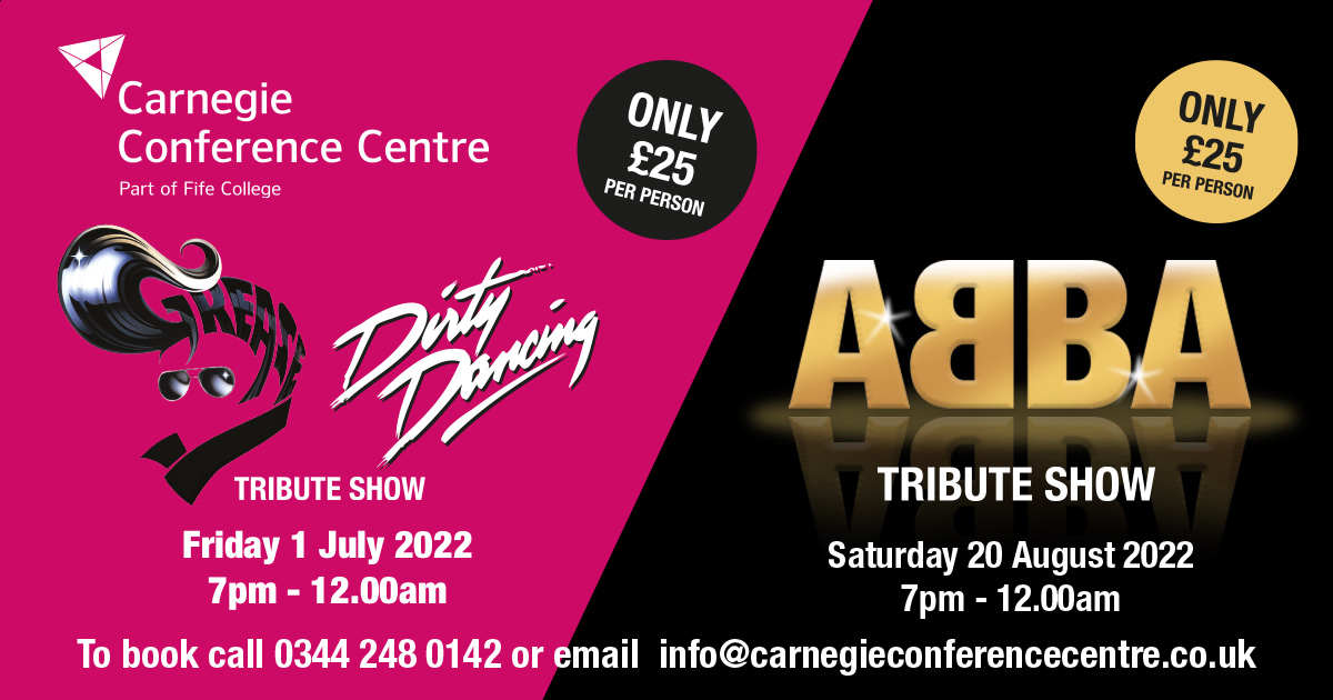 "Gimme, gimme, gimme"... music and fun!

Book your tickets today for our cabaret nights. 

Only £25 per person with buffet and disco included.

Call us on 0344 248 0142 or email info@carnegieconferencecentre.co.uk
