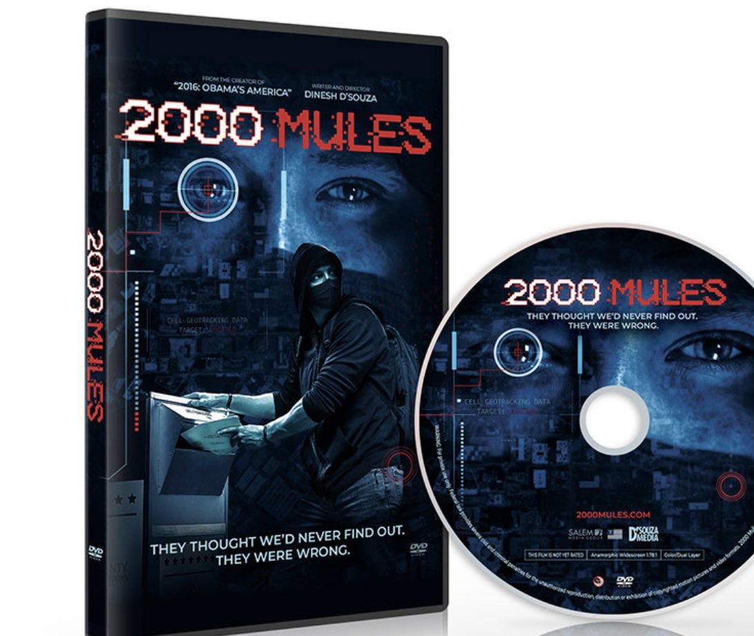 DineshDSouza's tweet image. I wonder if Biden’s Ministry of Truth would like to have a free DVD of “2000 Mules.” It contains truth that they could help me get out to the American people. Moreover, it identifies and refutes a great deal of disinformation and misinformation about the 2020 election.