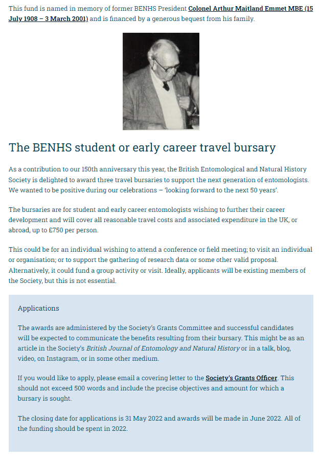 RoyEntSoc's tweet photo. Dear #Students or #EarlyCareer #Entomologists,

@BritEntSoc has a #grant for you to help with your #research!

https://t.co/QabEME05Bl

#Bursary #Education #Student #University #Career #Course #Study #Science #Insects #Animals #RESfuture https://t.co/aTQxBx0HNH