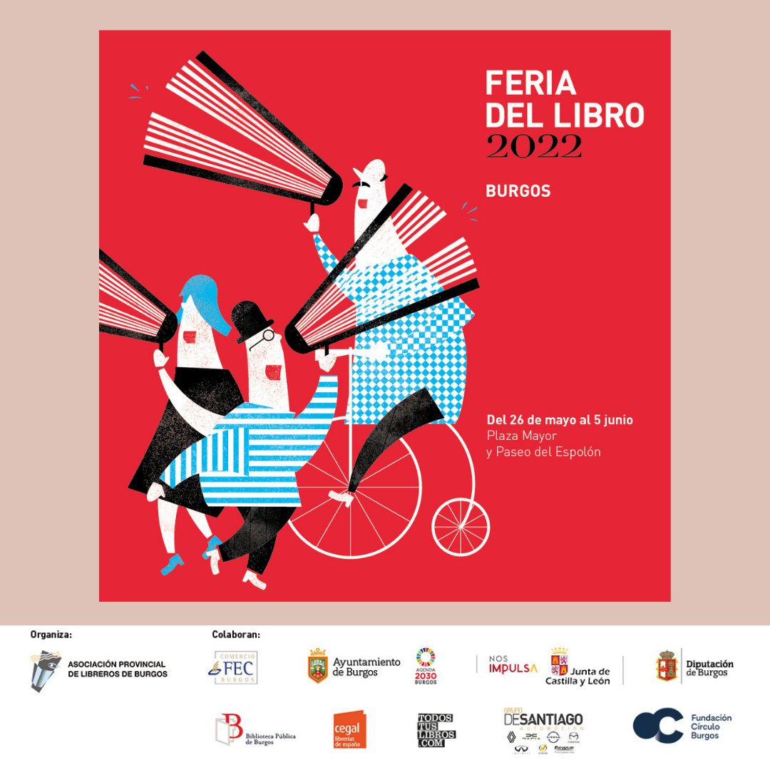 Ya tenemos fechas confirmadas para la FERIA DEL LIBRO 😉
Desde el 26 de mayo al 5 junio estaremos disfrutando de la #feriadellibro22 
Ya estamos contando los días y las horas para dar comienzo a uno de los eventos más importantes de la cultura 
#Burgos #feriadellibro22 #leer