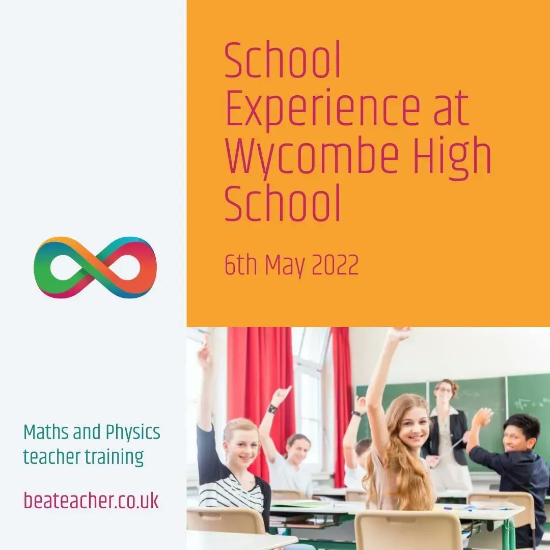 Book your place at our School Experience at <a href="/wycombehighsch/">Wycombe High School</a> on 6th May 2022
Learn more about #TeacherTraining, observe lessons and interact with pupils.  >>> 
schoolexperience.education.gov.uk/candidates/sch…

<a href="/t2teachuk/">Transition to Teach</a>
<a href="/SHSKSchool/">St Helen and St Katharine</a>
<a href="/StMichaelsBucks/">StMichaelsBucks</a>
<a href="/wycombeabbey/">Wycombe Abbey</a>
#Mathematics #Physics