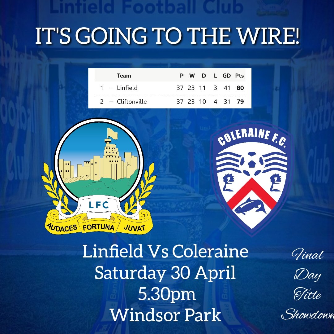 OfficialBlues's tweet photo. ❗𝗧𝗜𝗖𝗞𝗘𝗧 𝗚𝗜𝗩𝗘𝗔𝗪𝗔𝗬 🤩 ❗(Day 5 of 5!)

Congrats to @DazzaB1987 who won yesterday.

Last pair of tickets to give away for tomorrow's league decider 🆚️ Coleraine at Windsor Park. To enter:

✅RETWEET
✅Follow us
 
Winner to be announced tomorrow morning. Good luck!💙 https://t.co/suQhoz23Ms