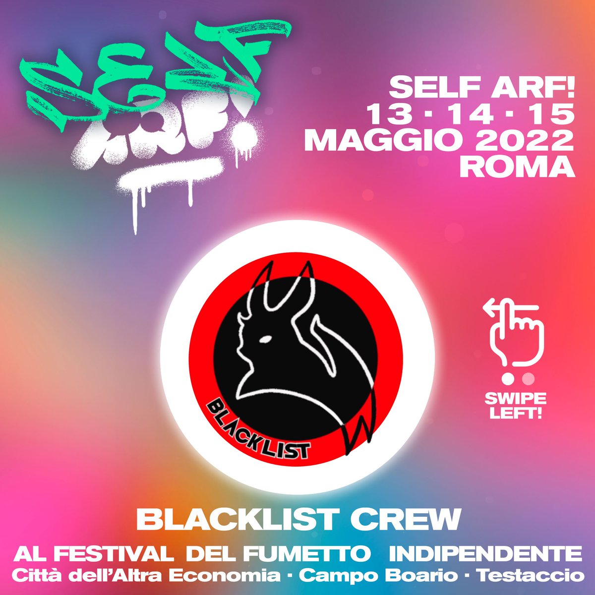 blacklistcrew_'s tweet photo. [🇮🇹 ONLY] @blacklistcrew_ sarà presente all'@arfestival di Roma il 13-14-15 Maggio. 
Seguiteci sul nostro profilo per scoprire gli artisti BlackList che troverete al nostro stand in #SelfARF 

Stay ARF! 😈✨
_
#ARF #ARF5 #ARFestival https://t.co/w2g3ZIB0qA
