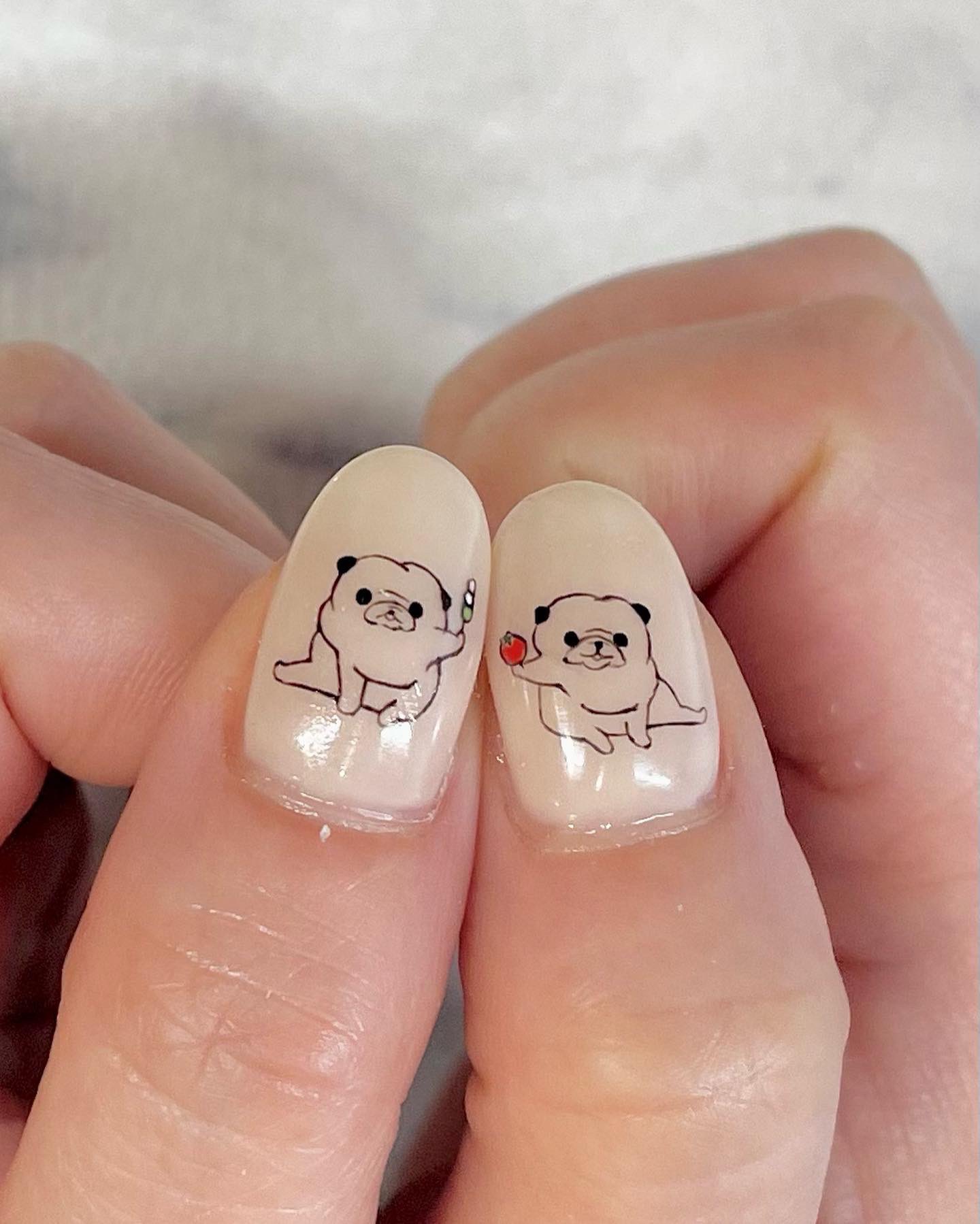 Charme Haru おしりとパグ Nails Nail Nailart Naildesign 3dnailart ネイル ネイルアート 卡通美甲 美甲 네일 네일아트 캐릭터네일 ジェルネイル シャルム 札幌ネイルサロン 春ネイル キャラネイル キャラクターネイル 痛ネイル 3d