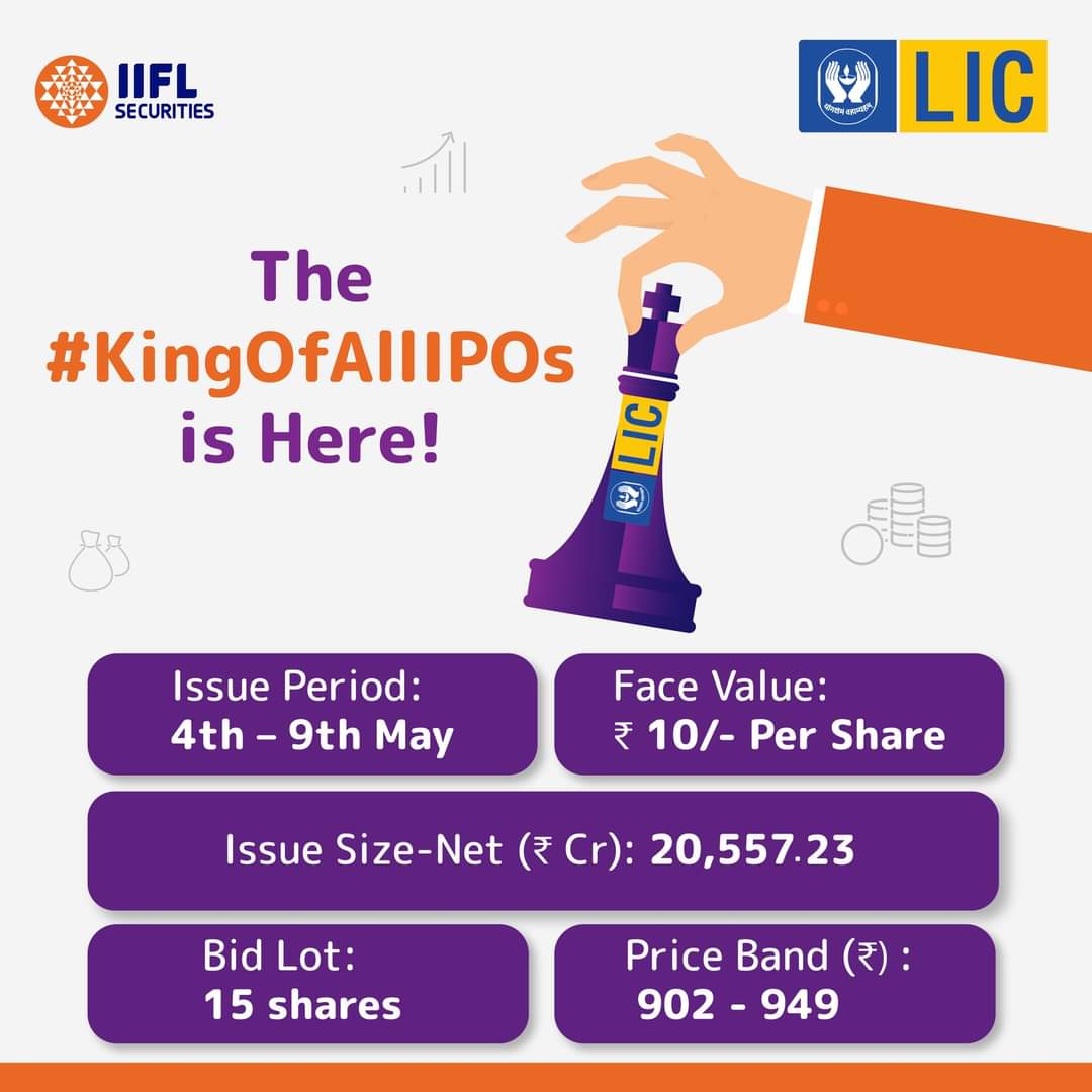 Si19Srv's tweet photo. Here are the details of the much-awaited IPO of 2021! #KingOfAllIPOs #AlliseeisLIC #SabseBadaIPO #InvestRightWithIIFL #IIFLSecurities #Investing #Finance #StockMarket #yuci #yesucaninvest #StockUpdates #OpenDematAc

Open FREE Demat Account: 
https://t.co/87MbsWzL6h https://t.co/lwSAm4fb6L