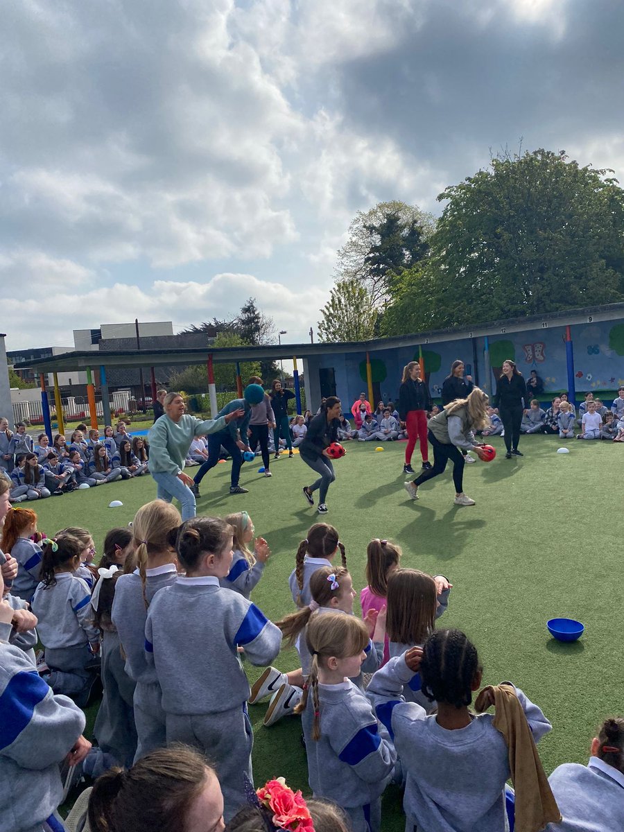 BrigidsGns's tweet photo. Teachers -v- our Active Committee in dodgeball... some very competitive members of staff in St. Brigid's G.N.S. but they didn't stand a chance against our Active Committee!#ASW22 @ActiveFlag @HealthyIreland @Education_Ire https://t.co/20S9T42iF0