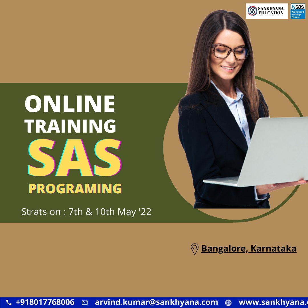 sankhayana's tweet image. Why you looking there, when the Biggest SAS Authorized Training Partner in India is here. Become an expert in SAS Analytics.
Join training Program: lnkd.in/dccXh9wj
Reach us: +91 8017768006, arvind.kumar@sankhyana.com
sankhyana.com
#SASATC #DataAnalytic #Patiala