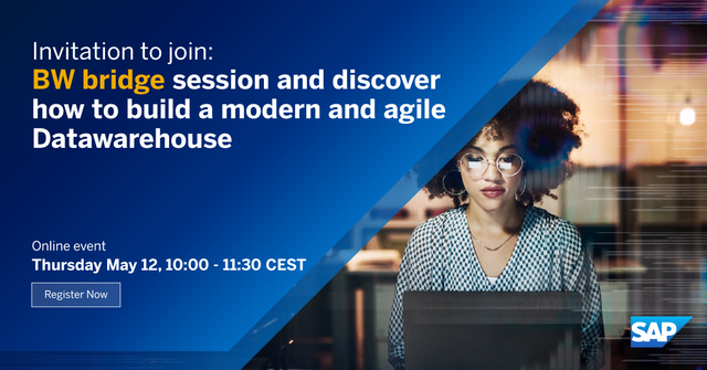 jcpizzi's tweet photo. Join us online on May 12th to learn how SAP Business Warehouse customers can take over existing developments, build BW knowledge and move into a scalable and flexible cloud data warehouse. https://t.co/db3hA00crr https://t.co/nK5G4THH8f