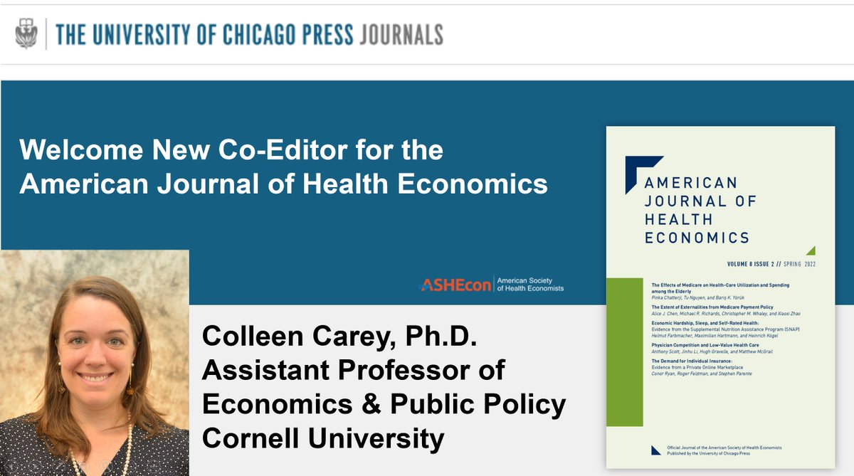 AJHE (@ajhe_journal) on Twitter photo Welcome @citizeness <a href="/CornellBPP/">Cornell Jeb E. Brooks School of Public Policy</a> <a href="/CornellEcon/">Cornell Economics</a> as the newest co-editor <a href="/AJHE_journal/">AJHE</a> <a href="/UChicagoPress/">UChicagoPress</a> <a href="/ashecon/">@ashecon</a>! We are thrilled to have you on the editorial team! Welcome @citizeness <a href="/CornellBPP/">Cornell Jeb E. Brooks School of Public Policy</a> <a href="/CornellEcon/">Cornell Economics</a> as the newest co-editor <a href="/AJHE_journal/">AJHE</a> <a href="/UChicagoPress/">UChicagoPress</a> <a href="/ashecon/">@ashecon</a>! We are thrilled to have you on the editorial team!