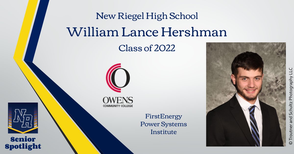 NewRiegelSchool's tweet photo. Our 2022 Senior Spotlight today focuses on William Hershman. Congratulations, Will! https://t.co/nW4YO23690
