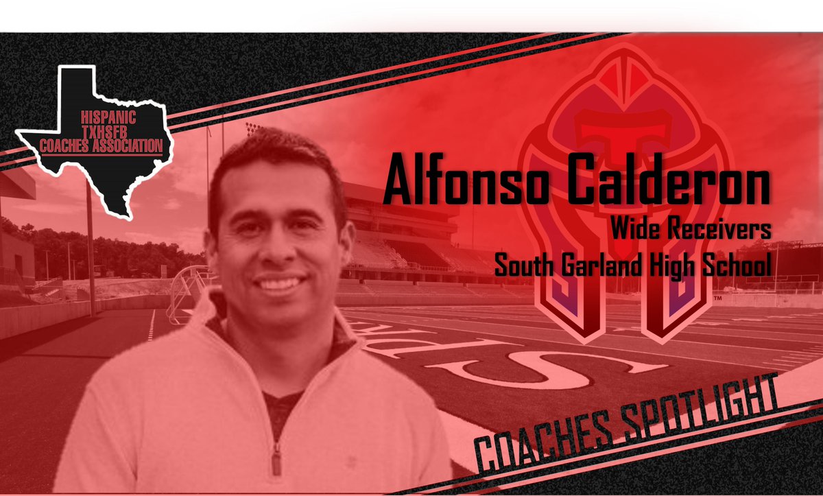 COACHES SPOTLIGHT- Visit hthsfbca.com/weekly-spotlig… to learn more about this week's featured coach, @PonchoPanthera of @SGHSFootball! Coach Calderon shares some great insights and encourages young coaches to develop positive relationships! #HTXHSFBCASpotlight