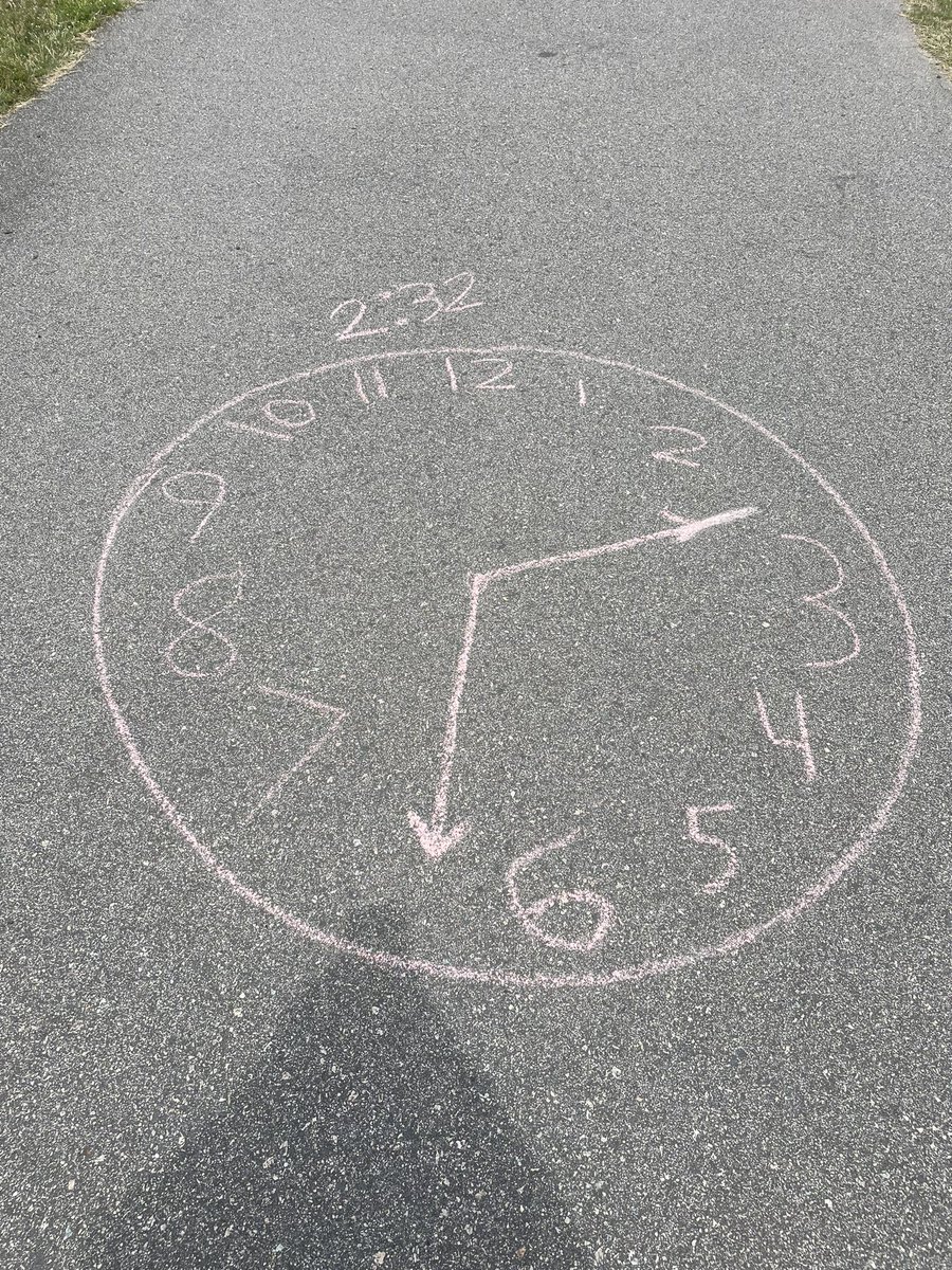Chalk drawings make learning about time lots of fun! <a href="/WhiteOakElem/">White Oak Elementary</a>