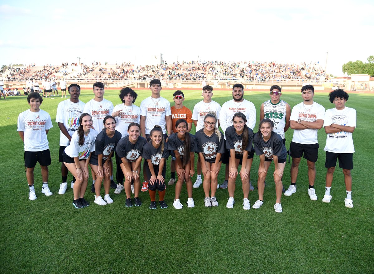Best of luck to the <a href="/AliceAthletics1/">@AliceAthletics</a> track and field athletes competing in the Region IV-4A Championships at <a href="/JavelinaFB/">TAMUK Javelina Football</a> today and Saturday! <a href="/Kyle__Atwood/">Kyle Atwood</a> <a href="/AtwoodKory/">Kory Atwood</a> <a href="/marissacosta10/">Marissa Acosta</a> <a href="/CallerSports/">Caller Sports</a> <a href="/ChrisThomasson7/">Chris Thomasson - KIII Sports</a> <a href="/KRIS6sports/">KRIS 6 Sports</a> <a href="/AliceISD/">Alice ISD</a> <a href="/AliceHS_Coyotes/">Alice High School</a> <a href="/JoeyheronCSCS/">Joey Heron CSCS</a>