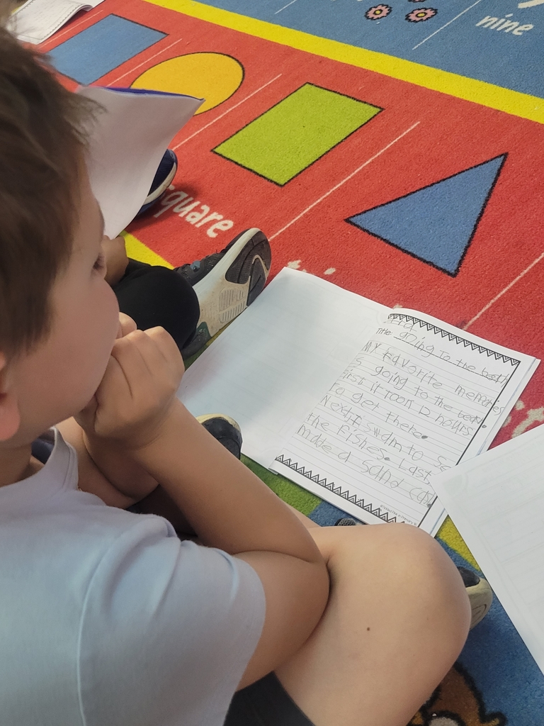 NikePrincipal's tweet photo. First graders read their final draft of their "One of My Favorite Memories" paper to the class.  We have some amazing writers! #mvnation https://t.co/akQfZdlzDH