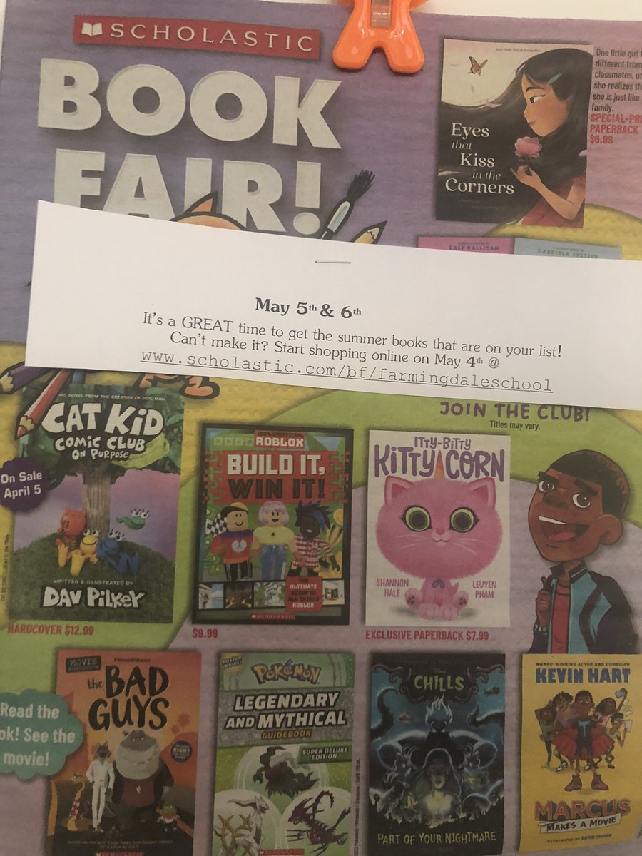 Be sure to check your FF for the book fair flyer! I can’t wait to see you all there next week! 🦖🦕📚📖<a href="/FSDVikings/">Farmingdale School</a> <a href="/FarmingdalePta/">Farmingdale PTA</a>