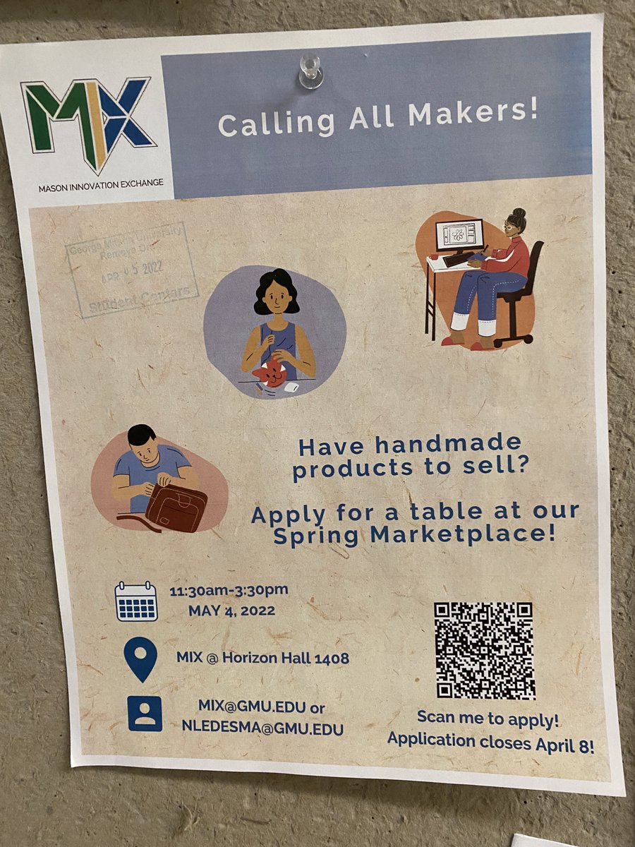 The MIX is hosting Maker's Market on Wednesday, May 4th in Horizon Hall 1408. Students will be showcasing and selling their crafts from 11:30AM to 3:30PM. Come out and support our student artists!