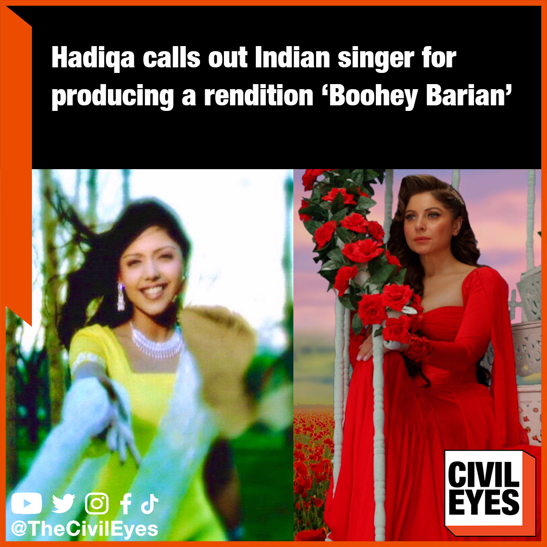 TheCivilEyes's tweet photo. Singer #HadiqaKiani is appalled by another rendition of her popular 90's track #BooheyBarian and has informed everyone that she’s alive and well, in case anyone’s planning on covering more of her songs, they can ask her first. #theCivileyes https://t.co/pVkqe6bXOv