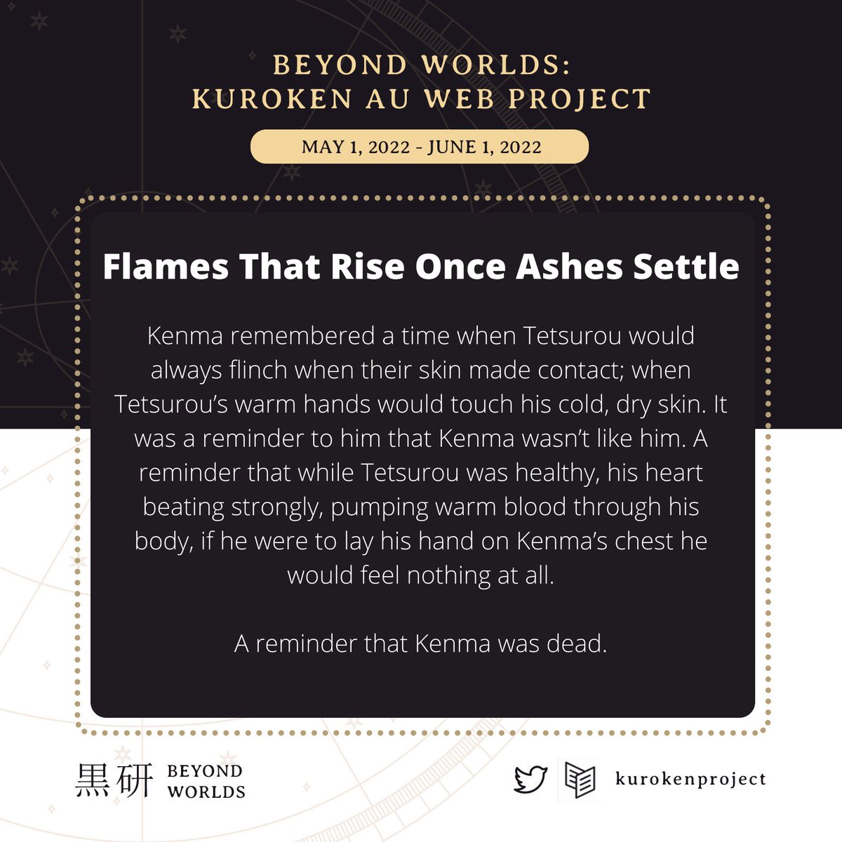 Presenting a very, very late preview of my Ghost A.U for the <a href="/kurokenproject/">Beyond Worlds: A Kuroken AU Project</a> Beyond Worlds~~

The Web Project is going to drop soon! Get ready to feast your eyes on these amazing pieces~