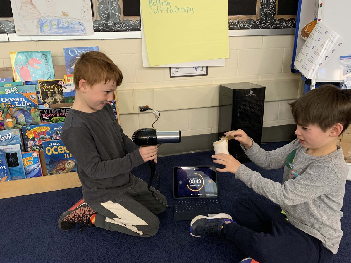 SH67Science's tweet photo. Collecting data, making a claim, providing evidence that our ice cubes survived inside of our ice devices! Oh my! #sheridanshines #findingjoy67 @LakeForestSD67 https://t.co/dVT1TowBII