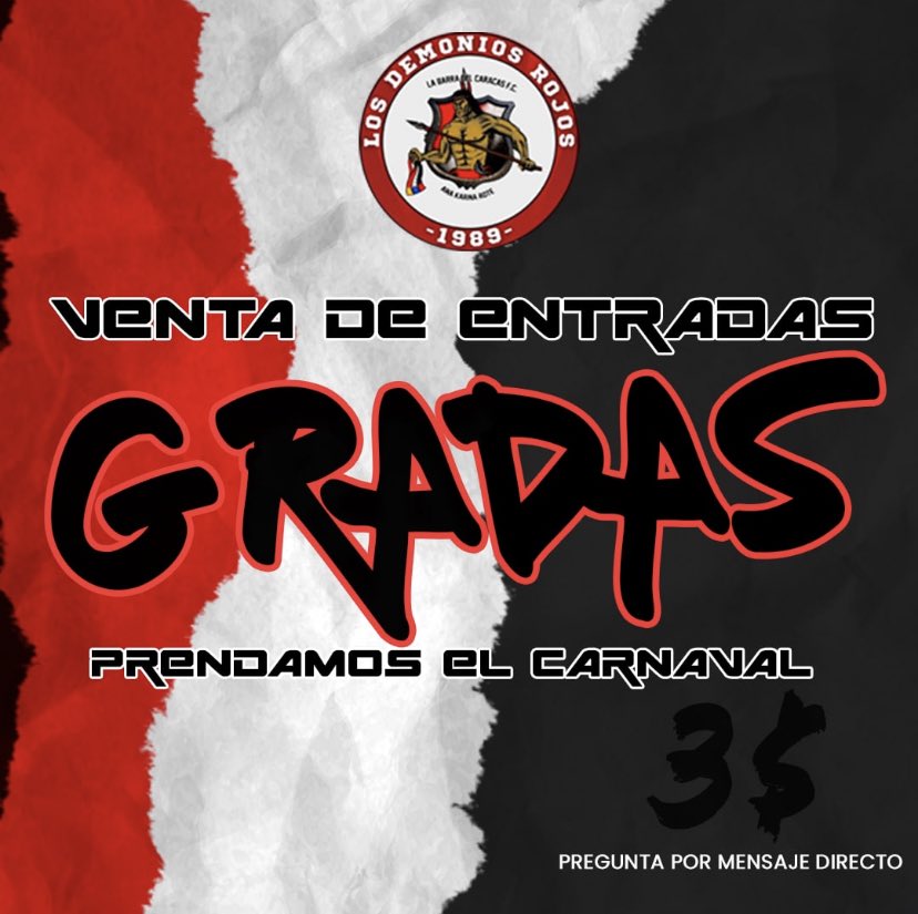 LaBarandaSF's tweet photo. ESTAMOS DE PREVIA 🔥
¿Ya tienes tu entrada para el juego de mañana? Pídela aquí 🙌🏽
Jornada 1️⃣0️⃣
@Caracas_FC 🆚 Monagas SC
🗓Sábado 30/04
⌚️5:15 PM
🏟Estadio Olímpico UCV
No te quedes sin entrada 🇾🇪🇾🇪🇾🇪
#CaracaFc #TodosAlOlimpico #LosDemoniosRojos https://t.co/9QlwMRRghl