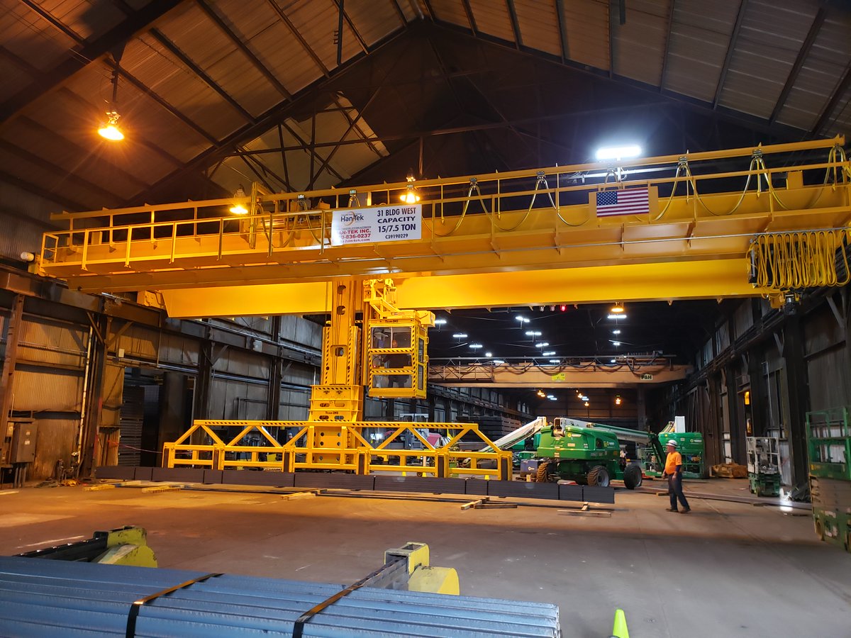 HanTekInc's tweet photo. Another outstanding crane installation for a West Virginia based steel company by the Han-Tek Team. We look forward to seeing this 15/7.5 Ton crane in action! 

#Cranes #MaterialHandling #Steel #OverheadCranes #MadeInTheUSA #WestVirginia https://t.co/97E3CJDe5C