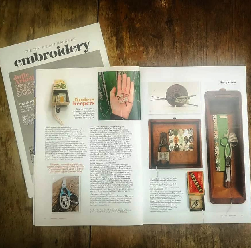 unit_twelve's tweet photo. We are not sure if it would be possible to be any more proud of the amazingly talented @FranBuxtonMixed for her TWO PAGE spread in the prestigious Embroidery magazine!!

#embroiderymagazine #textileartist #embroidery #handstitch #needlelace #needleweaving #mixedmediaartist https://t.co/8dzKEVReCs