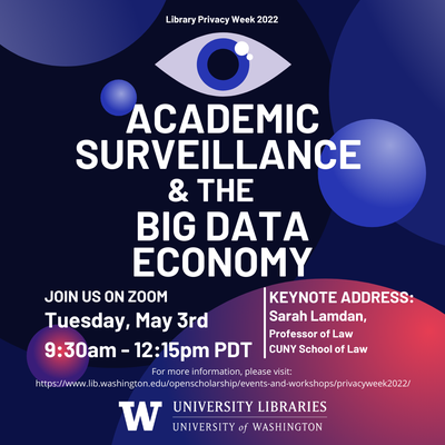 uwlibraries's tweet photo. UW Libraries explores the complex issues surrounding privacy &amp; the economy of data in academia in this lecture series celebrating Privacy Week. Keynote speakers include CUNY Professor of Law Sarah Lamdan, &amp; UW researchers in the field.
https://t.co/GVTAPo3aMG
@UW_ECC @uweop https://t.co/g7emJLU6V0