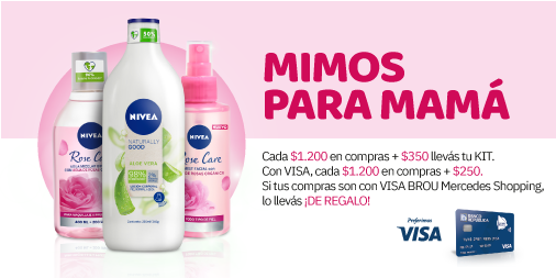 ¡𝗠𝗜𝗠𝗢𝗦 ❤️ 𝗣𝗔𝗥𝗔 ❤️ 𝗠𝗔𝗠𝗔́!

➡️ Cada $1200 en compras + $350 llevás tu KIT.
➡️ Con VISA,cada $1200 en compras + $250.
➡️ Si tus compras son con VISA BROU Mercedes Shopping, lo llevás ¡𝑫𝑬 𝑹𝑬𝑮𝑨𝑳𝑶!

ℹ  mercedesshopping.com.uy