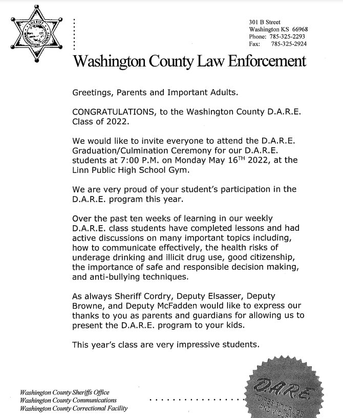 DARE Graduation information