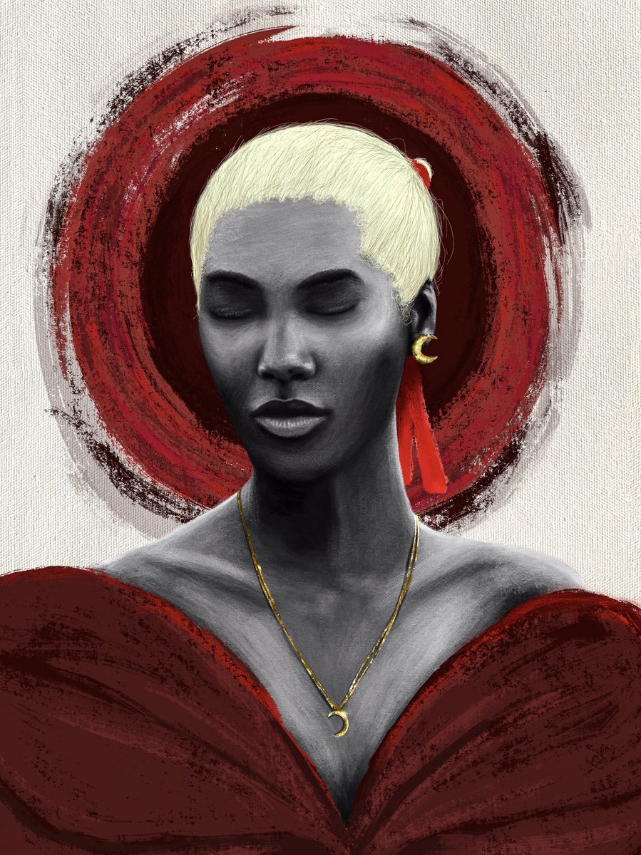 nedutheartist's tweet photo. “Lady in red” Luna ❤️ https://t.co/aQ4PHlGjAu