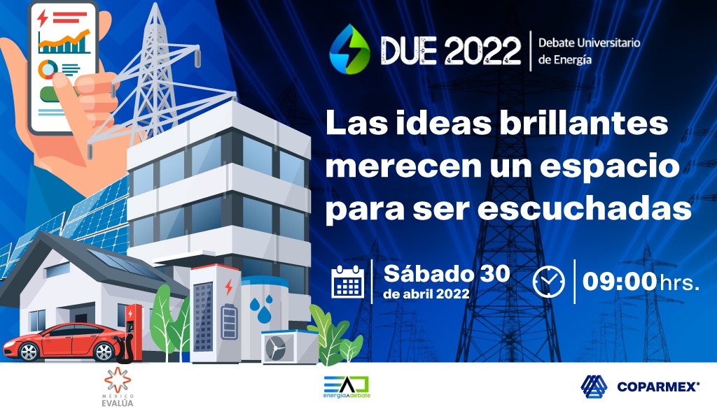 Coparmex's tweet photo. Estamos ante una situación de emergencia climática y la opinión de los jóvenes en materia energética ¡sí importa! #ReformaEléctrica ⚡

Los invitamos a ver la final de #DUE2022 para la resolución de los problemas sociales relacionados con la energía. 👇

📆 30 abril | 9:00 hrs https://t.co/GRTe2gSTCV