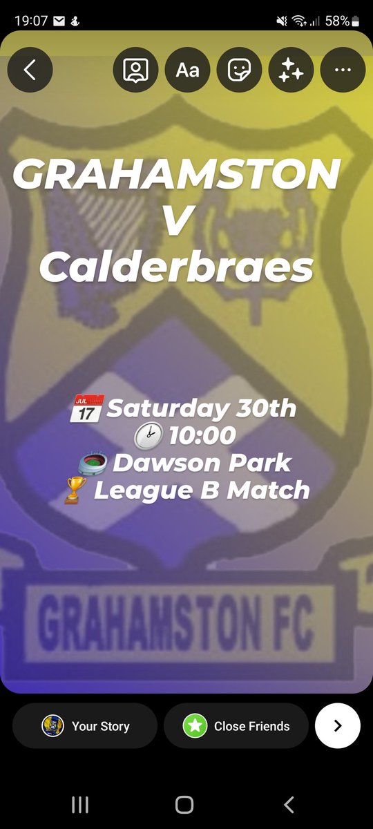 Grahamston2006's tweet photo. After Thursdays win we welcome Calderbraes to The Dawson Park on Saturday for the first time.

#GoGrahamston 🇺🇦   💛💙 https://t.co/ztjOQikky2