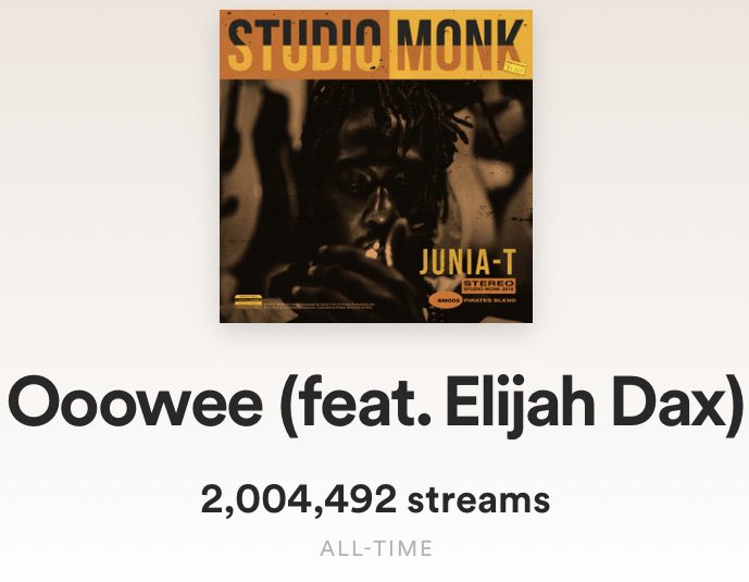 JuniaTofSB's tweet photo. Much love to everyone that pressed play on this joint. 2 Milli! @elijahdax 

#StudioMonk #StudioMonkDeluxe https://t.co/qRN2QEGMK5