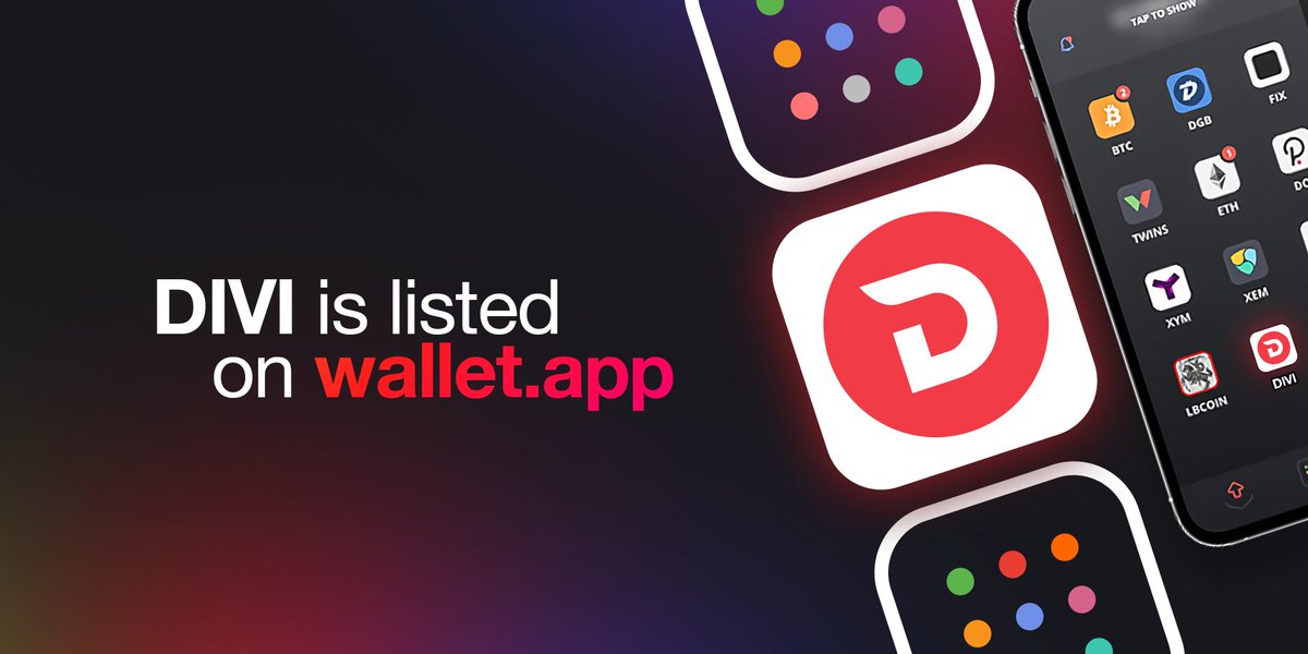 #Divi has been listed on wallet.app - an EU-based and fully compliant custody wallet and crypto exchange🥳

Wallet download: wallet.app
Status and fees: list.wallet.app/coin/divi
Trade: new.capital/exchange/trade…