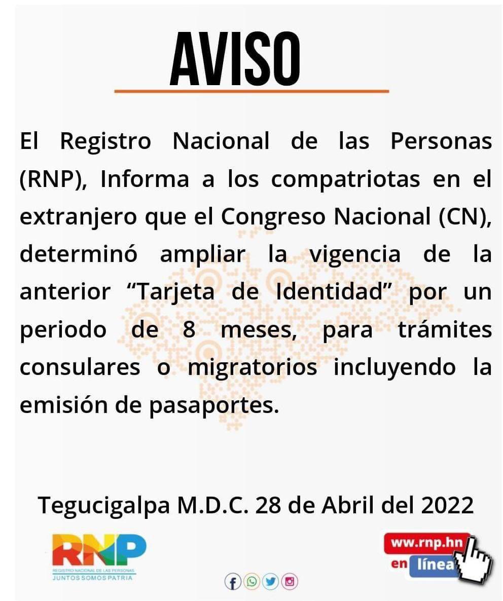 ATENCIÓN CIUDADANOS 

Su Tarjeta de Identidad continúa siendo valida en nuestro consulado para cualquier tramite correspondiente.