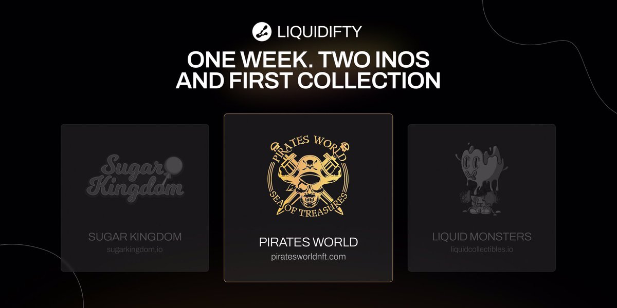 Join the sales of @PiratesWorldNFT to play an extremely popular Land type of P2E games⭐️

✨Go to app.liquidifty.io/PiratesWorld and buy your new NFT!

#INO #NFT #P2E