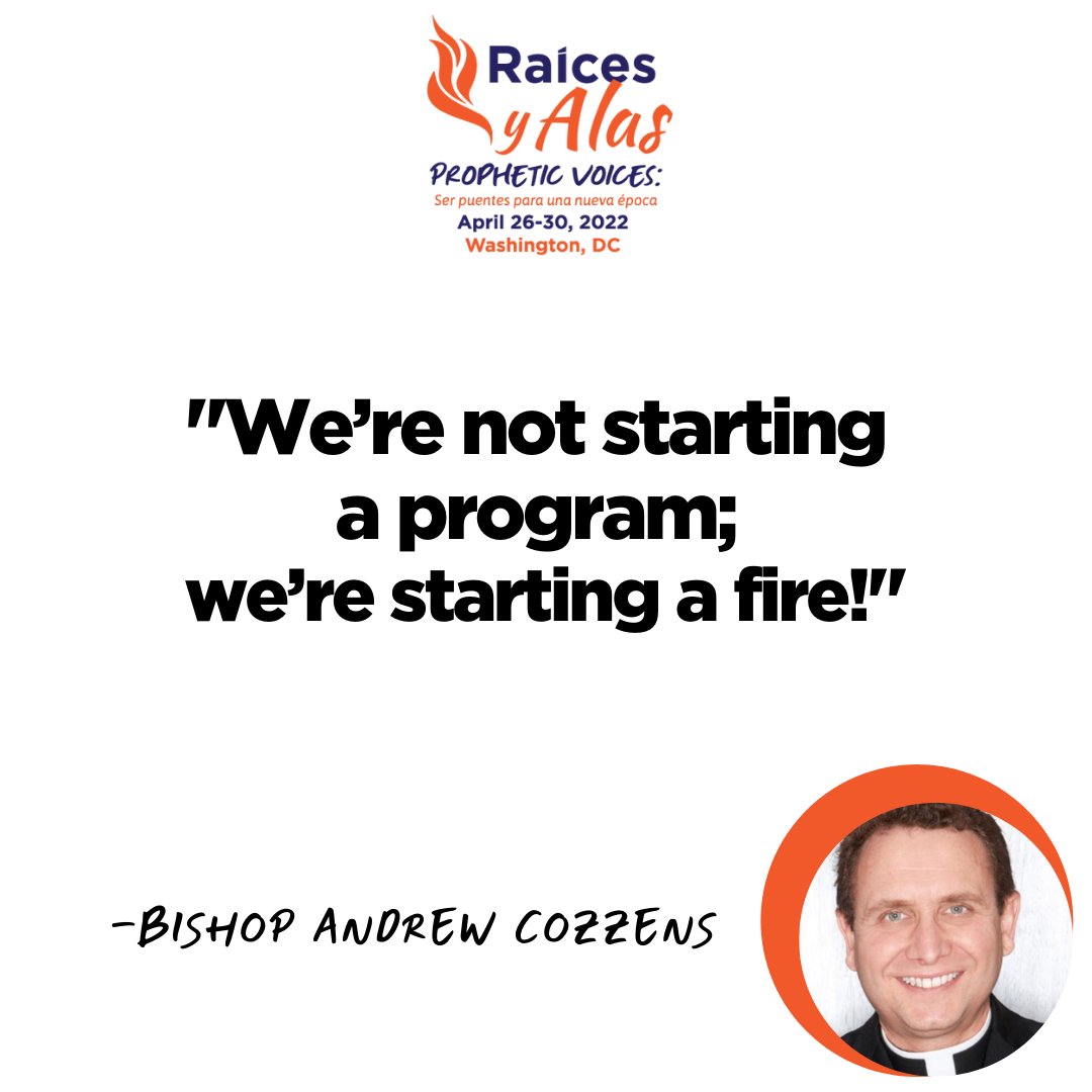 NCCHM_'s tweet photo. “We’re not starting a program; we’re starting a fire.” ~ Bishop Andrew Cozzens, Evangelization &amp; Catechesis, USCCB 

“No estamos comenzando un programa; estamos encendiendo un fuego”. ~ Monseñor Andrew Cozzens, Evangelización &amp; Catechesis, USCCB  
#raicesyalas22 https://t.co/1eFKt5FgF7