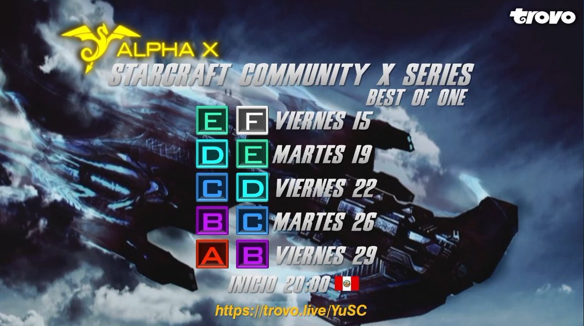 🔴EN VIVO🔴 Seguimos con la Starcraft Community X Series. Para el día de hoy los Rangos A y B, disfrútenlo en <a href="/trovolive/">Trovo Live</a> <a href="/TrovoEsports_/">Trovo Esports</a>
📺trovo.live/YuSC
🎙️YuSC