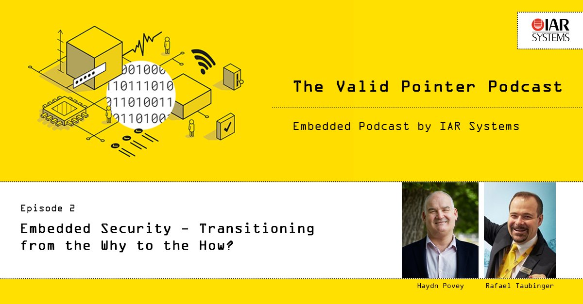 IAR (@iarsystems) on Twitter photo Check out the new episode of The Valid Pointer Podcast with Haydn Povey, CEO and founder of <a href="/SecureThingz/">Secure Thingz</a>
YouTube - youtube.com/watch?v=lWQhXf…
Spotify - open.spotify.com/episode/7sG0Ct…
PlayerFM - player.fm/series/3325708
PodBean - thevalidpointer.podbean.com/e/episode-2-em… Check out the new episode of The Valid Pointer Podcast with Haydn Povey, CEO and founder of <a href="/SecureThingz/">Secure Thingz</a>
YouTube - youtube.com/watch?v=lWQhXf…
Spotify - open.spotify.com/episode/7sG0Ct…
PlayerFM - player.fm/series/3325708
PodBean - thevalidpointer.podbean.com/e/episode-2-em…