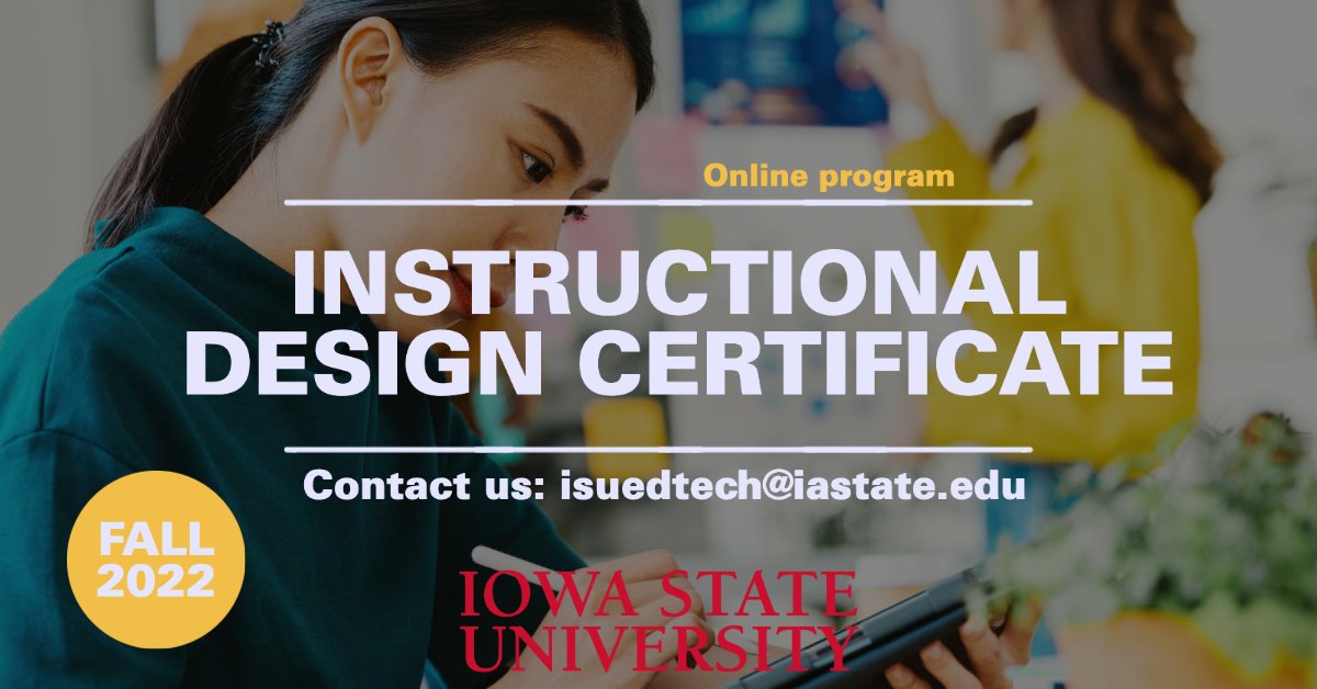 Looking for professional development or career change opportunities? Consider our ID certificate program. education.iastate.edu/graduate-stude…