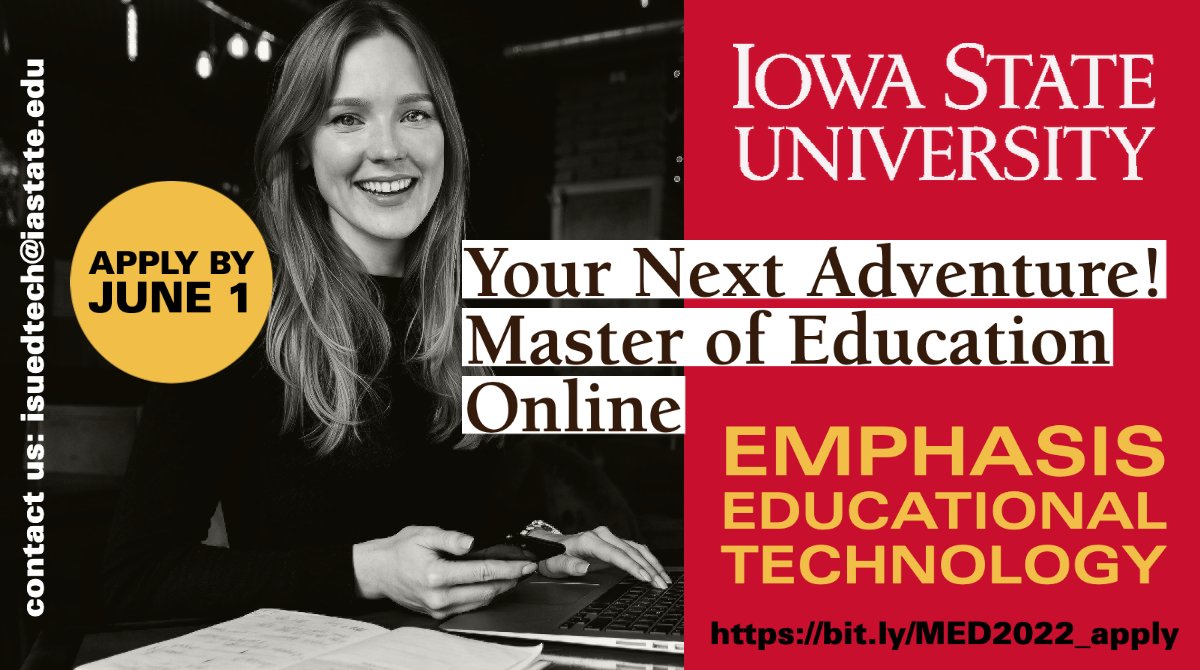 Are you ready to pursue your master's degree at
<a href="/ISUSOE/">ISU School of Ed.</a>?  For details, visit education.iastate.edu/graduate-stude…