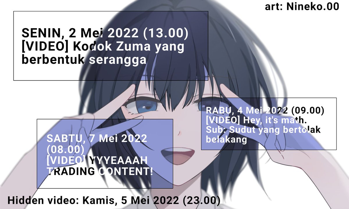 Atramescriptor's tweet photo. Inilah jadwal unggah video Atra! ๐๐
ใHastagใ
General : #Atramescriptor
Fan Art : #Atrameilust
FanName : Bookiesh
Live : #Atraraivu
Clip : #Cutscript
Meme : #Atrameme
Saluran: https://t.co/mQYo1RiVpf
Donasi/dukungan: https://t.co/uplcFIg9UR (Semua donasi akan dibaca diawal) https://t.co/GrVbyGbot3