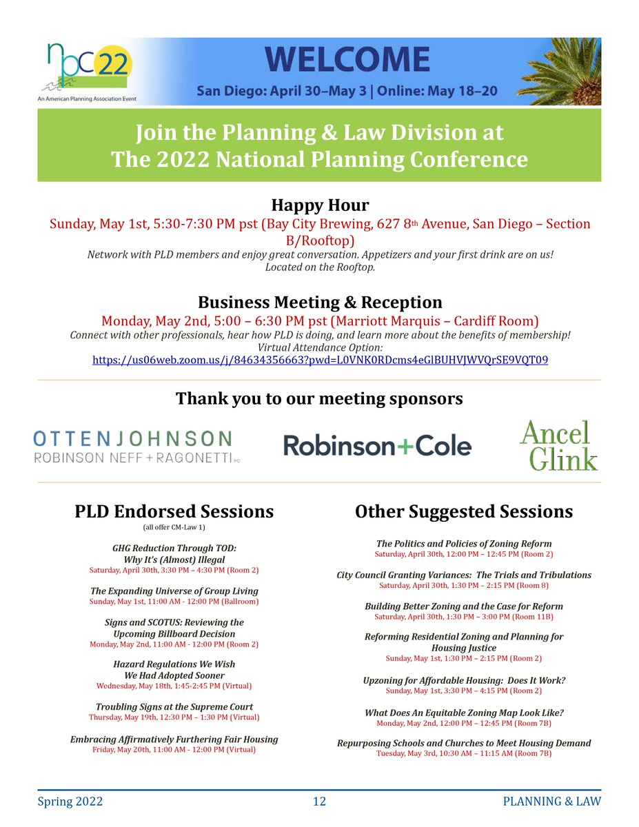 NPC 2022 attendees: Join PLD at its Happy Hour on 5/1 at 5:30 PM, Bay City Brewing, 627 8th Ave, San Diego; and its Annual Business Meeting on 5/2 at 5 PM, Marriot Marquis, Cardiff Room (virtual/in person). And check out the PLD endorsed sessions (including CM-Law Credits)