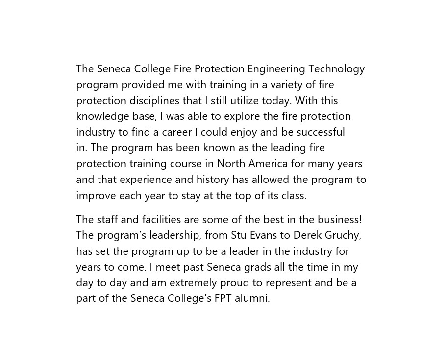 #AlumniAPRIL

Name: Dave Groen ( @DaveGroen )
Program: FPT
Graduation: 2004
Career: VP of Construction for @ClassicFireProt 

@SenecaCollege graduates save countless lives with their work each day.

senecacollege.ca/fire
#SenecaAlumni #SenecaFire50th #Since72