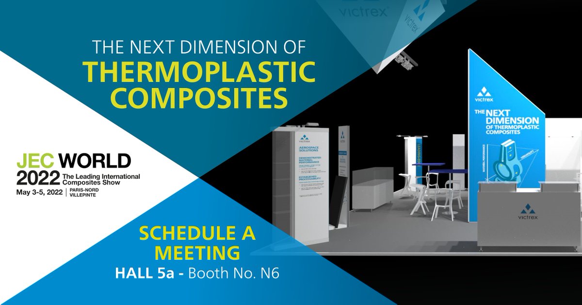 We are ready for #JECWorld 2022! Come talk to our experts about PAEK-based composite solutions which could reduce  scrap rates, cycle times, part count, and buy-to-fly ratios. Learn more: ow.ly/ER0050IMPTp #composites #buytofly #aerospacecomposites #thermoplastics