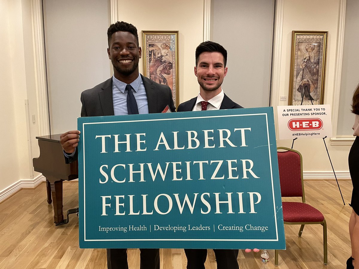 Thrilled to be selected as an Albert Schweitzer Fellow this year with my project partner Alejandro! We will be providing diabetes screening, education, and referral for free care for unhoused and uninsured members of the Galveston community!