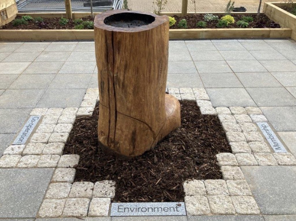 drood72's tweet photo. Thankyou to our masonry team for delivering our message blocks for the sustainable garden at Desborough, they really do add a special touch ❤️@mycoopfood @mycooplife @jasontomkins1 @Woolley_Bear @KennyKeys11 https://t.co/AMFZiWvOuG