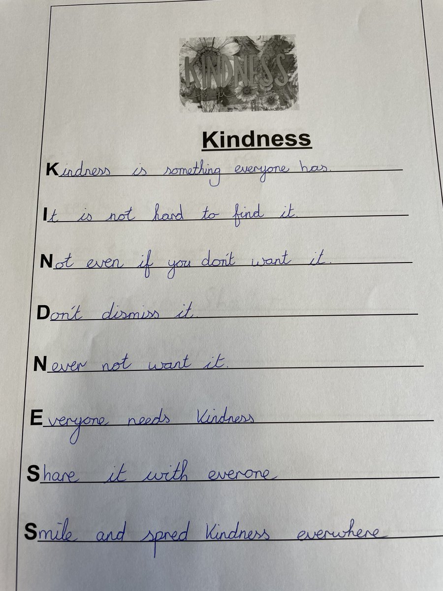 msomearasclass's tweet photo. We are at the end of our friendship week in Milford. For poetry day yesterday we wrote a poem about this years theme ‘kindness’! If you can be anything be kind! ❤️ https://t.co/w3Wl2rR7gv