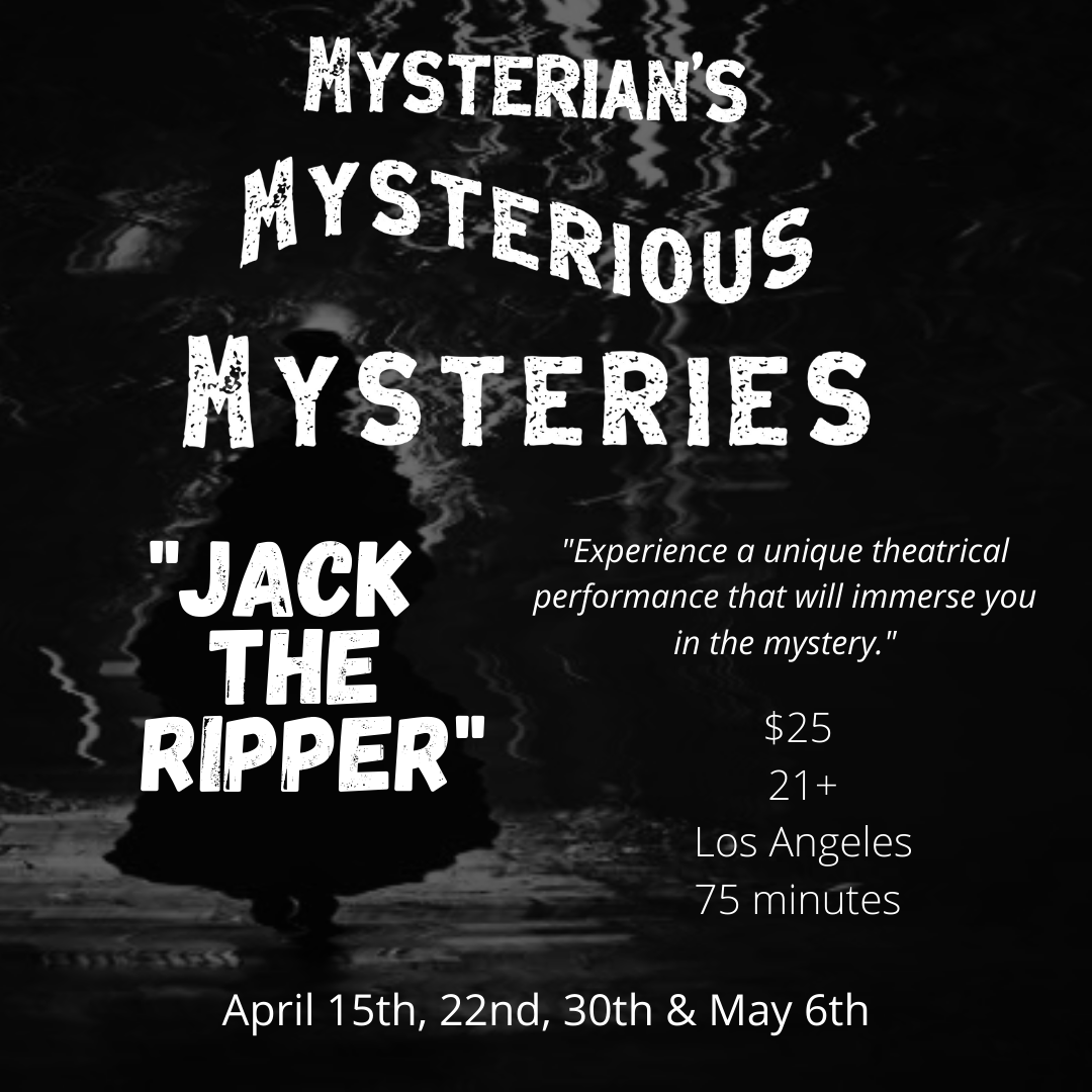 IAC_DTLA's tweet photo. Can you solve the famous mystery? Join the mysterious Mysterian as he guides you through the tale of Jack the Ripper. See him tomorrow, Saturday, April 30th.
Tickets: https://t.co/nRMBuMFhlg
#mystery #tomorrow #truecrime #theater #dtla #murder #eventsinla #todo #onemanshow https://t.co/MmBTqYeEEA